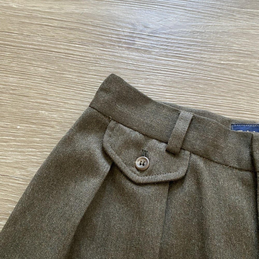 Vintage Ralph Lauren Pleated Wool Dress Pants Women's 10 Brown Old Money Preppy - Picture 5 of 10